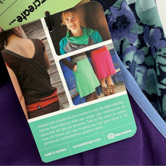 Recreate Designs Made In Montan Patchwork Colorblock Cotton Midi Skirt Size M - Picture 7 of 9